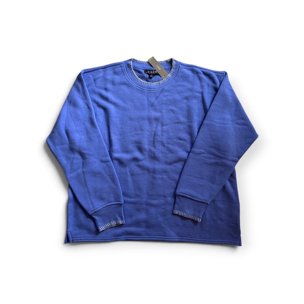NWT J. Crew contrast-trim heritage terry relaxed crewneck sweatshirt